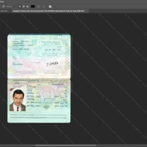 Afghanistan Passport Psd Template version 1 - isolated background mockup