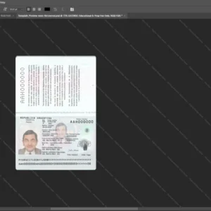 Argentina Passport Psd Template version 2 (2022-present) - digital restoration project file