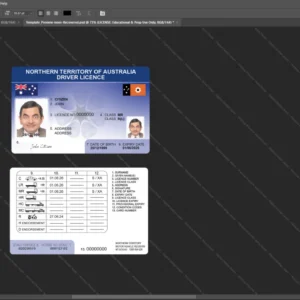 Australia Northern Territory Driver License Psd Template version 1 - isolated background mockup