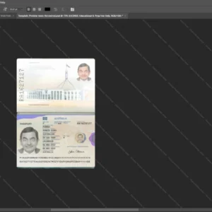 Australian Passport Psd Template version 3 (2022-present) - blank template for editing data