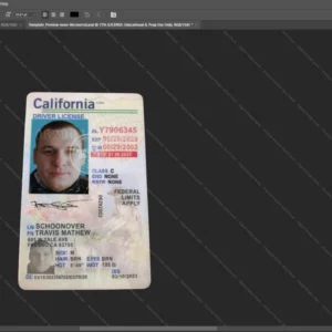 California Driver License Psd Template version 4 (under 21) - photorealistic shadow details