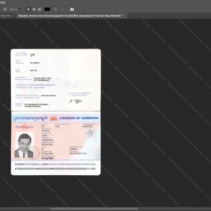 Cambodia Passport Psd Template version 1 - photorealistic shadow details