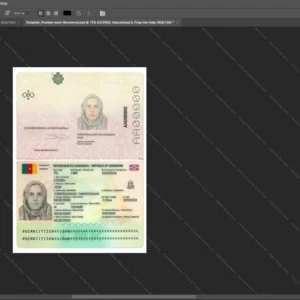 Cameroon Passport Psd Template version 2 - photorealistic shadow details