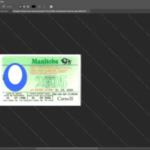 Canada Manitoba Driver License Psd Template version 1 - photorealistic shadow details