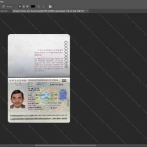 China Passport Psd Template version 2 - layered smart object structure