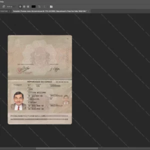 Congo Passport Psd Template version 1 (2014-present) - graphic resource for digital artists