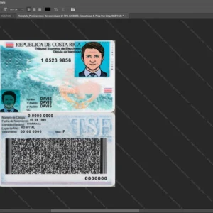 Costa Rica Id Card Psd Template version 2 - graphic resource for digital artists