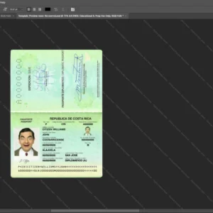 Costa Rica Passport Psd Template version 2 (Diplomatic) - photorealistic shadow details