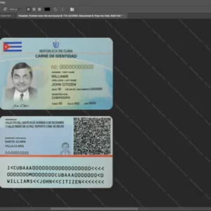 Cuba Id Card Psd Template version 1 - official style layout concept