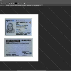 Canada Quebec Driver License Psd Template version 2 - sample view of editable text fields
