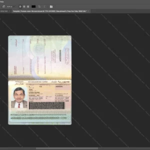 Chad Passport Psd Template version 1 - sample view of editable text fields