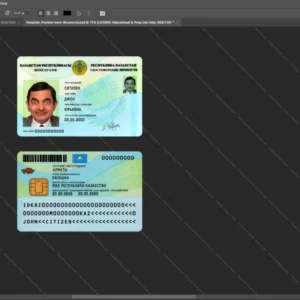 Kazakhstan Id Card Psd Template version 1 (2013-present) - official style layout concept