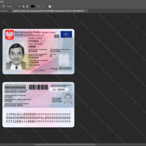 Poland Id Card Psd Template version 3 (2023-present) - high definition print standard