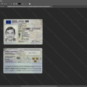 Sweden Id Card Psd Template version 3 (2024-present) - printable document prop template