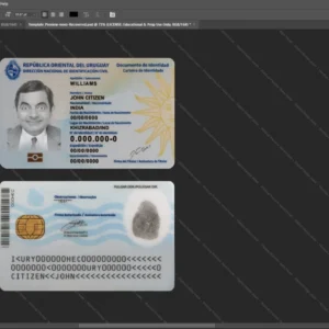 Uruguay Id Card Psd Template version 1 - high quality preview for designers