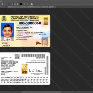 Dominican Republic Id Card Psd Template version 1 - graphic resource for digital artists