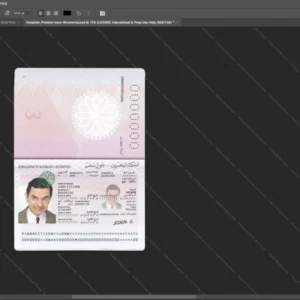 Bahrain Passport Psd Template version 1 - blank template for editing data