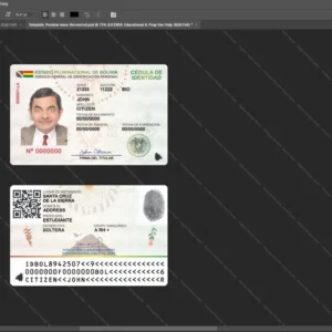 Bolivia Id Card Psd Template version 2 (2023-present) - graphic resource for digital artists