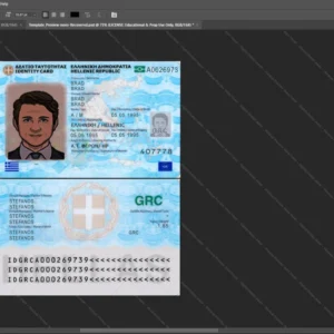 Greece Id Card Psd Template version 2 (2023-present) - cinematic prop for movie production