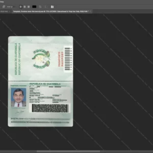 Guatemala Passport Psd Template version 1 - vector based ui elements