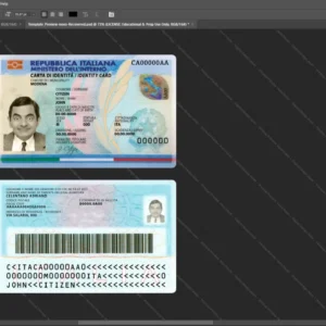 Italy Id Card Psd Template version 3 (2016-present) - layered smart object structure