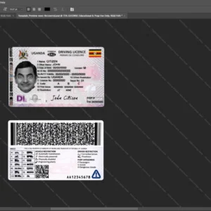 Uganda Driver License Psd Template Version 2 2020 Present v1 - detailed close-up of paper texture