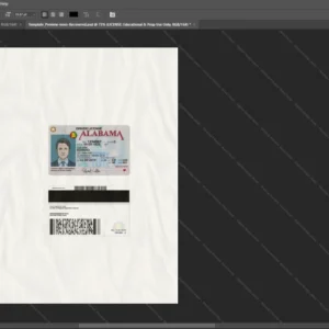 Usa Alabama Driver License Psd Template version 1 - photorealistic shadow details