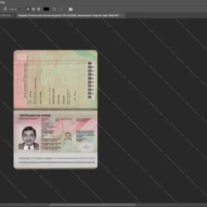 Guinea Passport Psd Template version 3 (2018 present) - high definition print standard