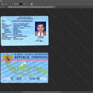 Indonesia Id Card Psd Template version 1 (2016-present) - professional graphic design asset