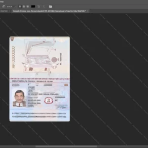 Poland Passport Psd Template version 2 - printable document prop template