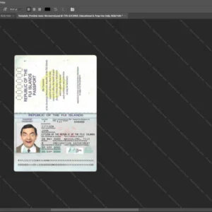 Fiji Passport Psd Template version 1 - digital restoration project file