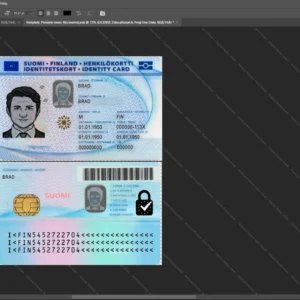 Finland Id Card Psd Template version 1 - blank template for editing data