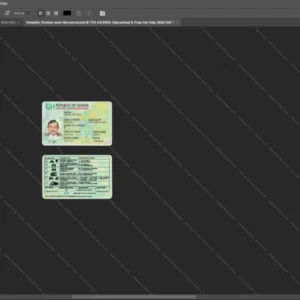 Ghana Driver License Psd Template version 1 - isolated background mockup