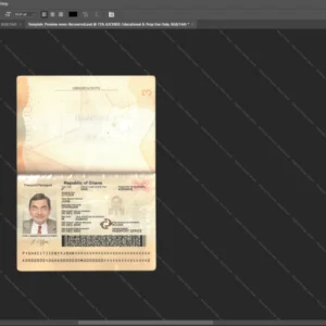Ghana Passport Psd Template version 1 - isolated background mockup
