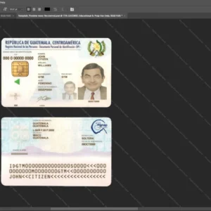 Guatemala Id Card Psd Template version 1 - printable document prop template