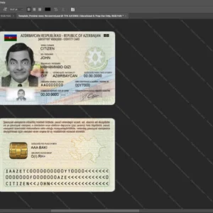 Azerbaijan Id Card Psd Template version 1 - printable document prop template