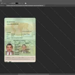 Benin Passport Psd Template version 1 - fully editable photoshop layers