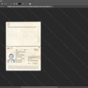 Cabo Verde Passport Psd Template version 1 - fully editable photoshop layers