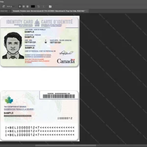 Canada Id Card Psd Template version 1 - customizable identity template view
