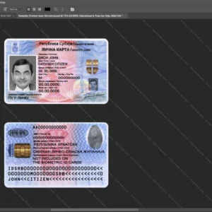 Serbia Id Card Psd Template version 1 - digital restoration project file
