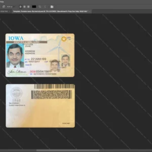 Usa Iowa Id Card Psd Template version 1 - digital restoration project file