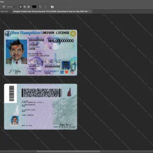 Usa New Hampshire Driver License Psd Template version 1 - cinematic prop for movie production
