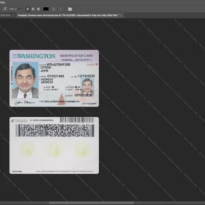 Usa Washington Id Card Psd Template version 2 (2022-present) - digital restoration project file