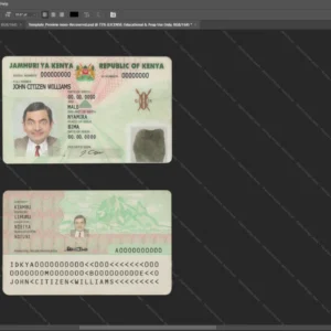 Kenya Id Card Psd Template version 1 - isolated background mockup