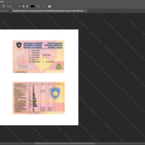 Kosovo Driver License Psd Template version 1 - vector based ui elements