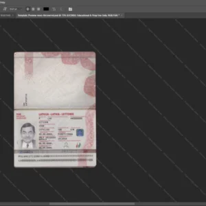 Latvia Passport Psd Template version 2 - high quality preview for designers