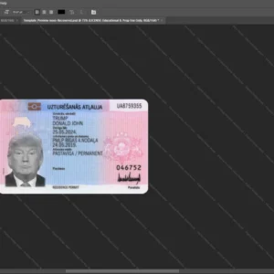 Latvia Residence Permit Id Card Psd Template version 1 - high quality preview for designers