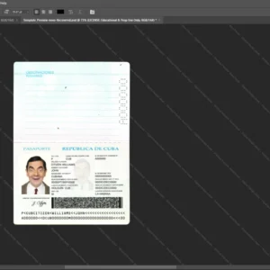 Cuba Passport Psd Template version 1 - official style layout concept