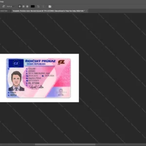 Czech Republic Driver License Psd Template version 1 - fully editable photoshop layers