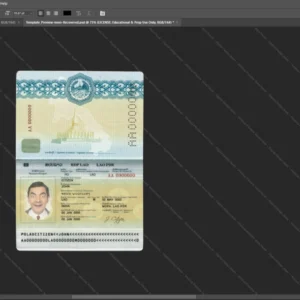 Laos Passport Psd Template version 1 - professional graphic design asset